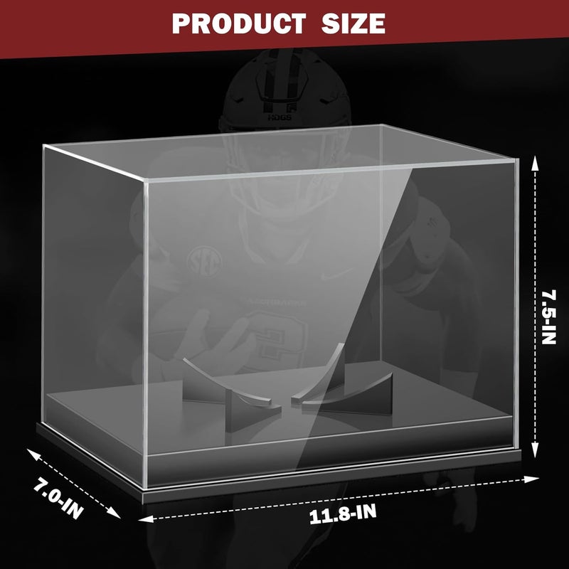 Leffis Football Display Case, Acrylic Football Case Display Case, Memorabilia Display Cases with Removable Built-in Football Display Stand for Autographed Football (No Assembly Required) - Image 3